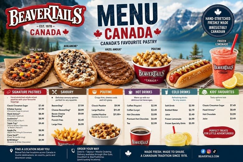 BeaverTails Menu Canada