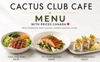 Cactus Club Cafe Menu Canada